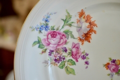 Hermoso Juego de 6 Platos Playos Veritable Porcelain France Floralis C1940 - Funcy Stuff Antiguedades
