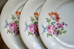 Hermoso Juego de 6 Platos Playos Veritable Porcelain France Floralis C1940 - tienda online