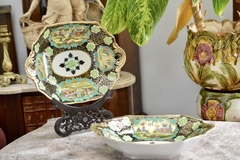 Bandeja Panera Porcelana Noritake Komaru Japan, Pintada a Mano C1940