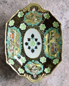 Bandeja Panera Porcelana Noritake Komaru Japan, Pintada a Mano C1940 - Funcy Stuff Antiguedades