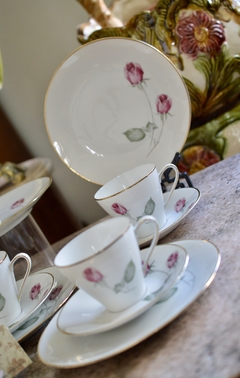 Trio para Te Porcelana Lorenz Hutschenreuther Selb Bavaria Pattern "American Beauty" C1940 - comprar online