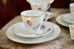 Trio para Te Porcelana Lorenz Hutschenreuther Selb Bavaria Pattern "American Beauty" C1940 en internet