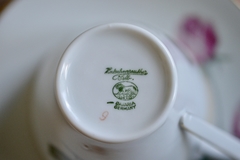 Trio para Te Porcelana Lorenz Hutschenreuther Selb Bavaria Pattern "American Beauty" C1940