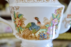 Antigua Tetera de Porcelana Sutherland Bone China England, Pattern Exotic C1930. - Funcy Stuff Antiguedades