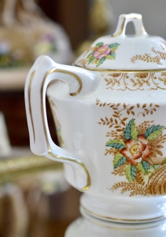 Imagen de Antigua Tetera de Porcelana Sutherland Bone China England, Pattern Exotic C1930.