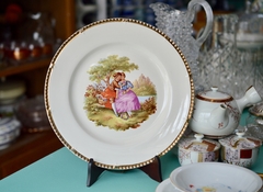 Gran Plato Decorativo Lindolit con Escena Fragonard C1960 - Funcy Stuff Antiguedades