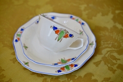Trio para Te Loza John Maddock & Sons Ltd. England Minerva Art Deco C1940 - Funcy Stuff Antiguedades