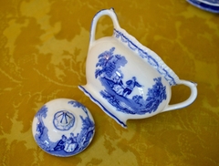 Azucarera de Loza Stanley Pottery England , Pattern Watteau C1940 - Funcy Stuff Antiguedades