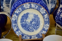 Plato para PostreEnoch Woods Burslem England Pattern Colonial Azul C1930