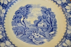 Plato para PostreEnoch Woods Burslem England Pattern Colonial Azul C1930 en internet