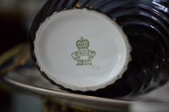Bowls Terronera de Porcelana Inglesa Aynsley Bone China , Pattern black Swirl C1930 - tienda online