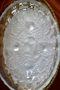 Preciosa Frutera o Centro de Mesa Vintage Indiana Glass USA , Modelo Harvest Clear 6 Frost C1960 - tienda online