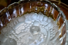 Imagen de Preciosa Frutera o Centro de Mesa Vintage Indiana Glass USA , Modelo Harvest Clear 6 Frost C1960