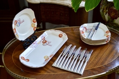 Set para Postre o Lunch x 6 Loza ST Hand Painted Japan Art Deco C1930 en internet
