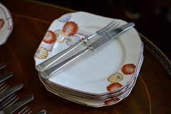 Set para Postre o Lunch x 6 Loza ST Hand Painted Japan Art Deco C1930 - Funcy Stuff Antiguedades