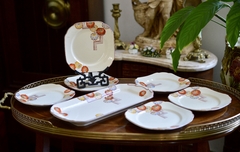 Set para Postre o Lunch x 6 Loza ST Hand Painted Japan Art Deco C1930 - comprar online
