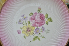 Par Platos Decorativos Porcelana Limoges France Montura en Bronce C1900 - Funcy Stuff Antiguedades