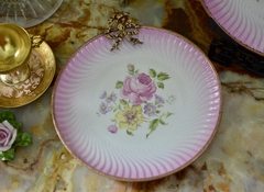 Imagen de Par Platos Decorativos Porcelana Limoges France Montura en Bronce C1900