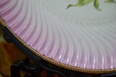 Par Platos Decorativos Porcelana Limoges France Montura en Bronce C1900