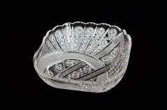 Centro de Mesa Cristal de Bohemia Hialino Tallado C1940