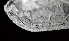 Centro de Mesa Cristal de Bohemia Hialino Tallado C1940