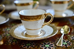 Juego para Cafe Wedgwood of Etruria & Barlaston England Pattern Wellesley Cream & Gold C1930 - tienda online