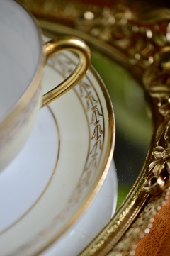 Antigua Taza para Te Porcelana Noritake Komura Japan Guarda Oro sobre Ivory C1918 en internet