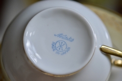 Antigua Taza para Te Porcelana Noritake Komura Japan Guarda Oro sobre Ivory C1918