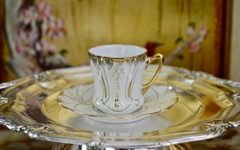 Taza para Cafe Porcelana LustreWare Alemania, Gold Lustre C1920.