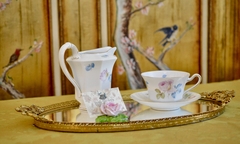 Taza y Plato para Te ,Porcelana PT Tirschenreuth Bavaria Art Deco Rose C1903