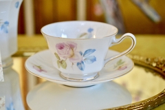 Taza y Plato para Te ,Porcelana PT Tirschenreuth Bavaria Art Deco Rose C1903