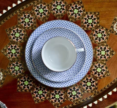 Trio para Te Allertons China Ltd. England Pattern Blenheim Blue C1940. - Funcy Stuff Antiguedades
