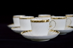 Elegante Set de 6 Tazas para Cafe , Porcelana Inglesa Minton Pattern Gold Rose C1940 - comprar online