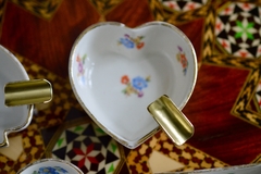 Set de 4 Ceniceros de Mano, Porcelana Mapo C1950. Palos del Pocker. Impecables. - Funcy Stuff Antiguedades