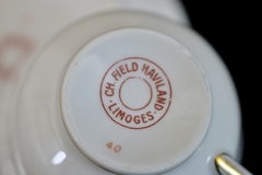 Taza para Cafe Ch. Field Haviland Limoges France, Bordeaux y Oro C1940 en internet