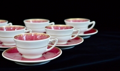 Juego de 6 Tazas para Café con Plato , Ch. Field Havilan Limoges France Bordeaux y Oro C1940 - comprar online