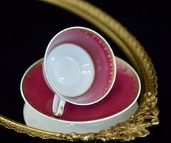 Taza para Cafe Ch. Field Haviland Limoges France, Bordeaux y Oro C1940 - tienda online