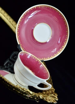 Taza para Cafe Ch. Field Haviland Limoges France, Bordeaux y Oro C1940 - comprar online