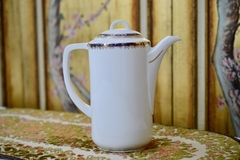 Hermosa Cafetera de Porcelana Czechoslovakia Oepiag Royal , Con Guarda Azul Cobalto y Oro C1920 - comprar online