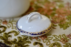 Imagen de Hermosa Cafetera de Porcelana Czechoslovakia Oepiag Royal , Con Guarda Azul Cobalto y Oro C1920