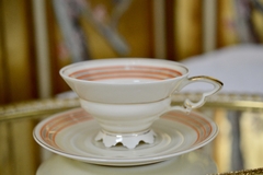 Taza para Te ST Hand Painted Japan Art Deco Marfil Vivo Naranja y Oro C1930 - tienda online