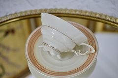 Imagen de Taza para Te ST Hand Painted Japan Art Deco Marfil Vivo Naranja y Oro C1930