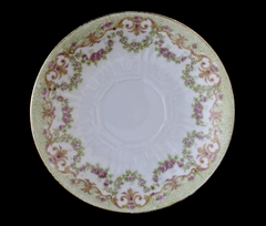 Taza para Te Porcelaine Limousine Limoges France , Rosas con Franja en Verde C1920-1938 - comprar online
