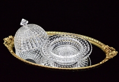 Mantequera o Quesera Anchor Hocking Glass EEUU , Modelo Cube Clear C1940