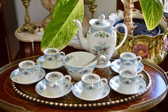Juego de 6 Tazas con Plato para Café, Loza Copeland Spode England, Pattern Merville Blue C1940 - comprar online
