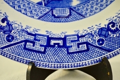 Plato Hondo Semichina Ridgways England , Pattern Blue Willow C1920 - Funcy Stuff Antiguedades