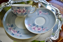 Trio para Te de Porcelana Royal Tettau Bavaria , Pattern Peach Blossom Vivo Oro C1946-1949 - comprar online