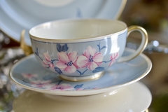 Trio para Te de Porcelana Royal Tettau Bavaria , Pattern Peach Blossom Vivo Oro C1946-1949 - tienda online