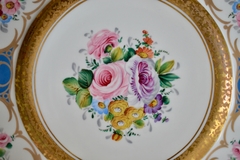 Plato Decorativo Porcelana Verbano Decorado a Mano Bouquet Guarda Azul C1970 - comprar online