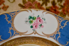 Plato Decorativo Porcelana Verbano Decorado a Mano Bouquet Guarda Azul C1970 - Funcy Stuff Antiguedades